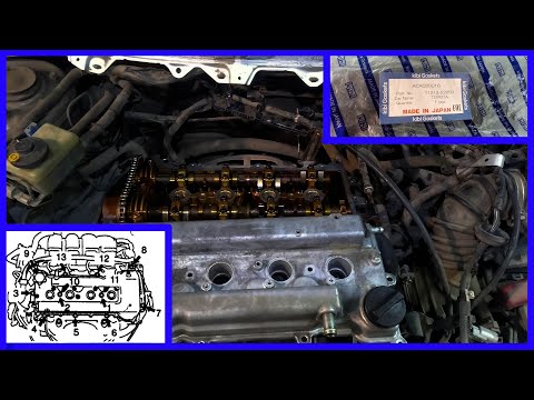 Видео: Замена прокладки клапанной крышки, Toyota OPA, 1ZZ-FE