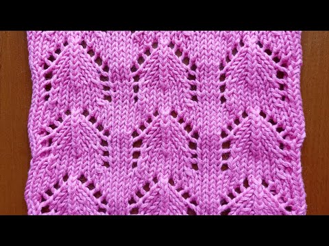 Видео: Ажурный узор "Ряды из арок". Ажурный узор спицами. Узоры спицами. Вязание. Knitting . Knit .