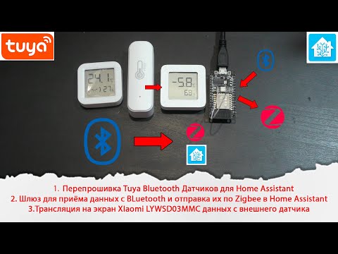 Видео: Шлюз для трансляции с Bluetooth датчиков показаний по ZIgbee. Прошивка Tuya BLE Датчиков для HA.