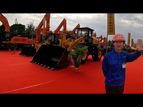 Видео: Выставка спецтехники на заводе Lonking-￼весь модельный ряд. Шанхай,Китай
