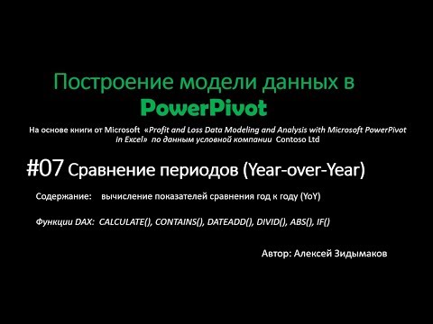 Видео: 07. Сравнение периодов в PowerPivot (Year-over-Year)