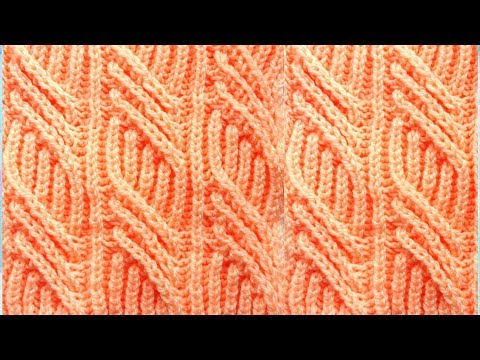 Видео: Жгут патентным узором. Бриошь. Вязание на спицах