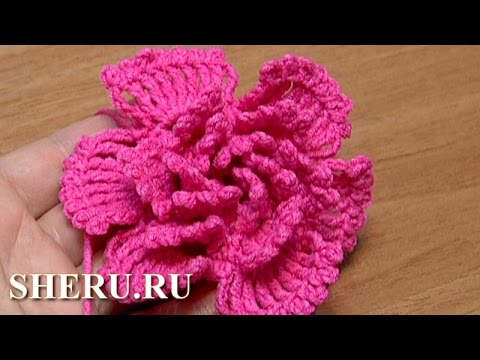 Видео: Crochet Big Petal Flower PatternTutorial  34 Вязание цветов