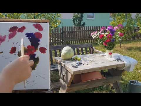 Видео: Натюрморт, освещенный солнцем. Особенности живописи на пленэре.