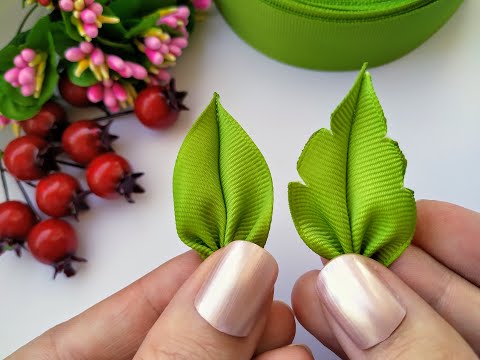 Видео: #3 Простые листья для цветов #канзаши / Simple leaves for flowers. Для начинающих