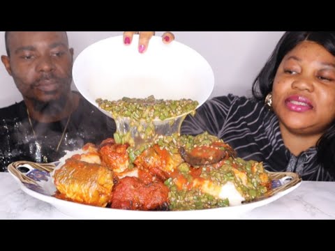 Видео: Скоростное поедание горячей 🔥 африканской еды | Фуфу и рагу из бамии с улитками 🐌 и рыбой 🐟