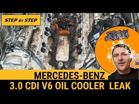 Видео: Уплотнения масляного радиатора Mercedes ML350 cdi 3.0 V6 ML320 E320 Sprinter OM642 W164 W166 Vito...