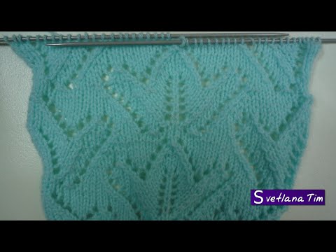 Видео: Узор АЖУРНЫЙ ТЮЛЬПАН. Вязание спицами / АЖУРНЫЕ УЗОРЫ № 145