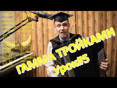Видео: Гамма до мажор. Группировка тройками 14 вариантов штрихов! Пошла жара! Урок#5
