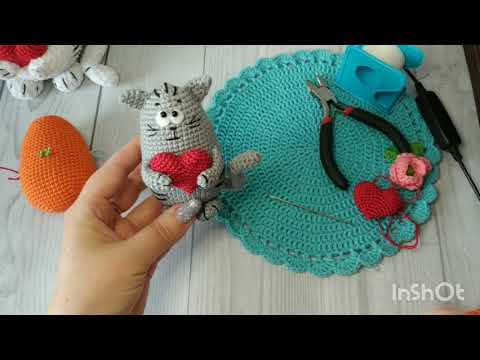 Видео: Котик крючком ко дню Святого Валентина. Часть 2