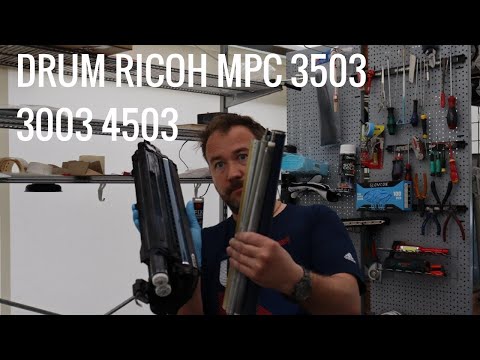 Видео: Замена барабана, лезвия, ролика зарядки RICOH MPC4503, MPC5503, MP3503, MPC3003