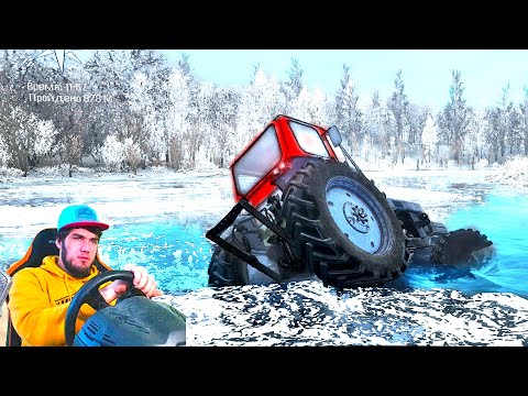 Видео: ТРАКТОР ПРОВАЛИЛСЯ ПОД ТОНКИЙ ЛЕД - УТОНУЛ в MUDRUNNER ЗИМА