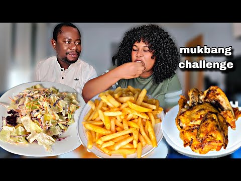 Видео: Выбери и ешь мукбанг-челлендж, картофель фри с куриным салатом, мукбанг, асмр