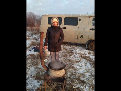 Видео: Первая зимняя рыбалка с ночевой в УАЗ буханке - автодом