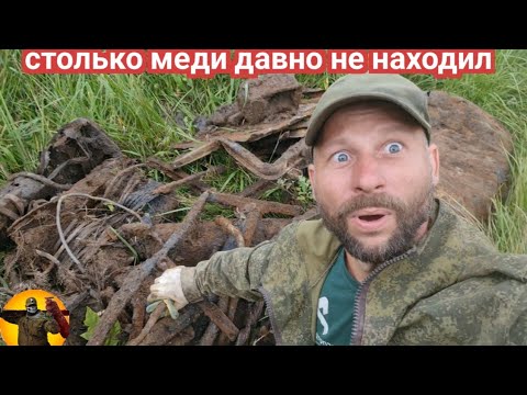 Видео: Нашёл много меди . Коп металла экскаватором.