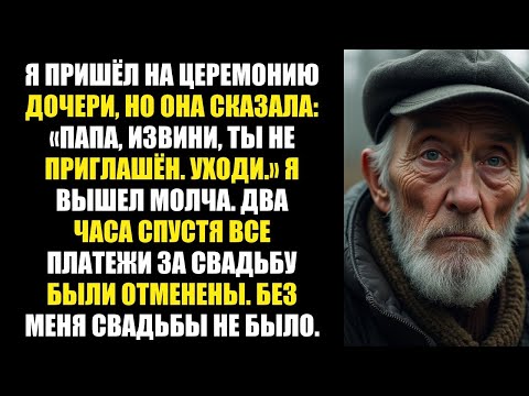 Видео: Я пришёл на церемонию дочери, но она сказала: «Папа, извини, ты не приглашён. Уходи.» Я вышел молча.