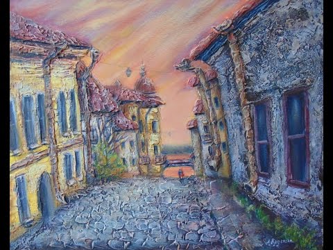 Видео: Рисуем акрилом объемную картину с применением структурной пасты!С озвучиванием действий!