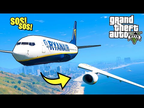 Видео: ОТВАЛИЛИСЬ КРЫЛЬЯ! Самая Опасная Посадка САМОЛЁТА на Пляже! - GTA 5 Моды