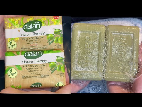 Видео: Асмр | Olive soap Dalan | Soaked and Washing | Мыление Dalan, размокшее мыло после 6:39 минуты|Asmr