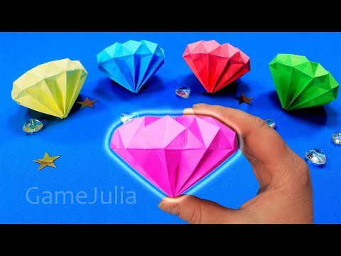 Видео: Новый оригами Бриллиант из бумаги