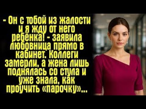 Видео: — Он с тобой из жалости и я жду от него ребёнка! — заявила любовница прямо в кабинет. Коллеги...
