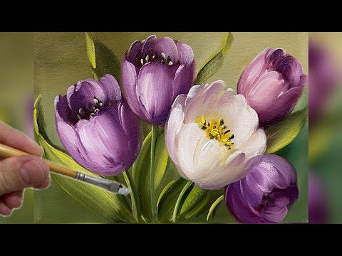 Видео: ТЮЛЬПАНЫ / ПОШАГОВАЯ ЖИВОПИСЬ / ЖИВОПИСЬ ДЛЯ НАЧИНАЮЩИХ И ХУДОЖНИКОВ / РЕАЛИСТИЧЕСКАЯ ЖИВОПИСЬ
