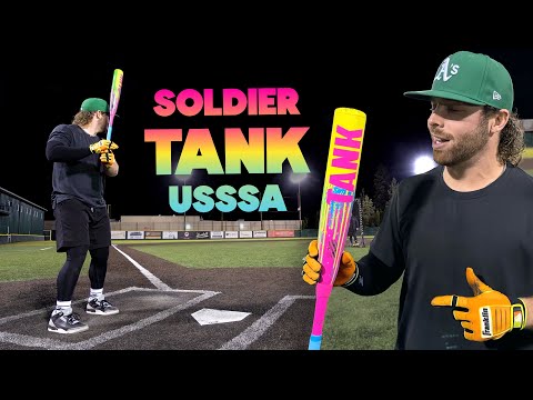 Видео: Удары битой SOLDIER TANK COMPOSITE | Обзор бейсбольной биты USSSA (в сравнении с Icon и Hype Fire)