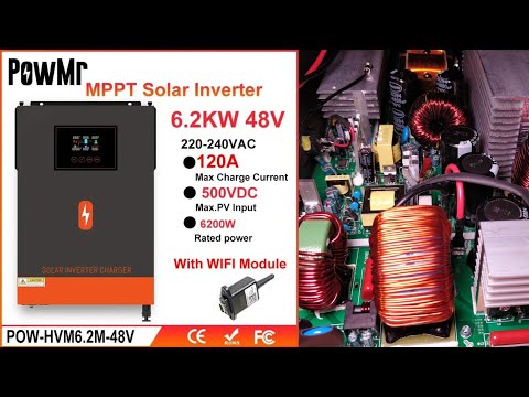 Видео: Гібридний інвертор PowMR 6.2kW. Внутрішнє виконання. Частина 1