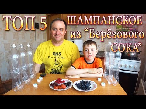 Видео: Как Сделать 5 Видов Шампанского из Берёзового Сока! Советуем Посмотреть!!!