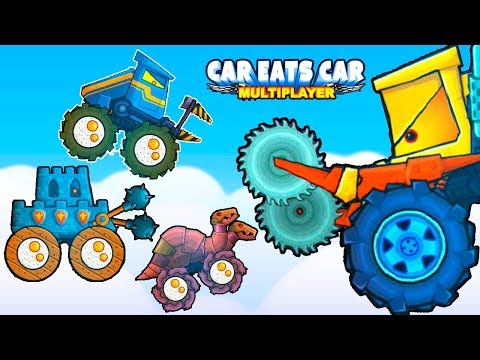 Видео: Все Тачки ПИЛЫ в Хищных Машинах Мультиплеер! Соревнуемся в гонках АС на последней тачке Car Eats Car