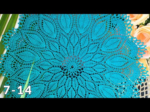 Видео: Салфетка крючком, Паола, 7-14