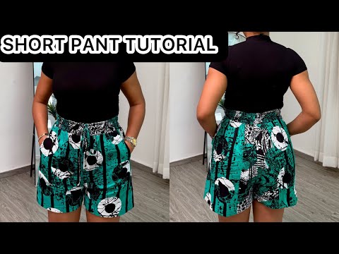 Видео: Сделай сам: как выкроить и сшить короткие брюки с резинкой на поясе и боковыми карманами #легко #...