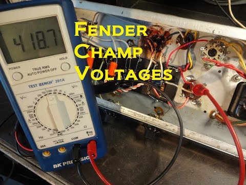 Видео: Как измерить напряжение на каскаде лампового гитарного усилителя Fender Champ с помощью D-lab ele...