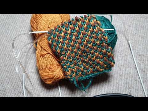 Видео: 1 цвет = 1 ряд без протяжекIТрёхцветная мозаика I ленивый жаккард I  English SubtitleI Lazy Jacquard