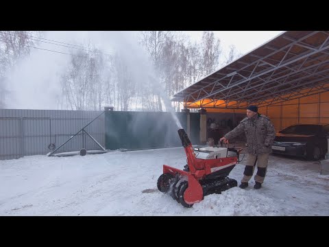 Видео: Демонстрация работы японского снегоротора Wado SMX1392 | двигатель Mitsubishi GB400 | Caiman EDO36H