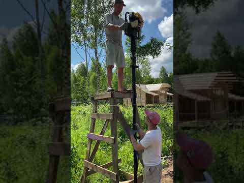 Видео: Копер для забивания столбов.