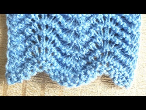 Видео: ВОЛНИСТЫЙ УЗОР СПИЦАМИ | АЖУРНЫЙ УЗОР СПИЦАМИ | ПРОСТОЙ УЗОР, СХЕМА