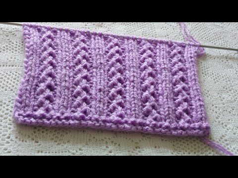 Видео: Красивый и лёгкий узор "Ажурные  вертикальные полосы" спицами.