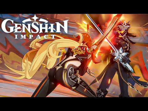 Видео: Мавуика против Капитано | Mavuika vs Capitano - Full Fight | Полный бой Genshin Impact 5.0