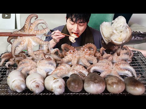 Видео: Жареный осьминог-паутиноногий! Это действительно вкусно MUKBANG REALSOUND ASMR EATINGSHOW