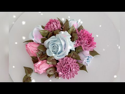 Видео: "Топ-3 кремовых цветка для новичка!Давай  сделаем вместе!"