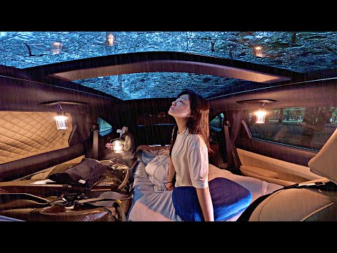 Видео: Soft Rain Sound & Sleeping в машине. (Soju с кимчи-джимом)
