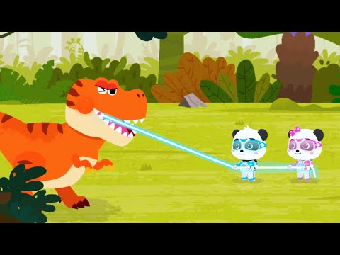Видео: ПАНДЫ СПАСАТЕЛИ выручают Тираннозавра Рекса - Динозавры для детей