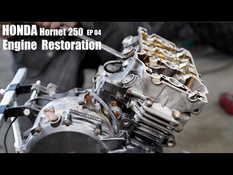 Видео: Полная реставрация мотоцикла Honda Hornet 4 | Полностью разобрать двигатель. Измерительные детали.