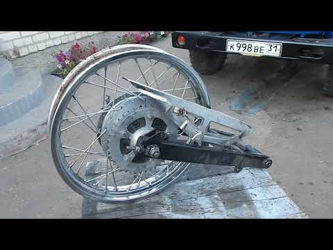 Видео: Установка заднего колеса от ИЖ ПС на ИЖ Юнкер.