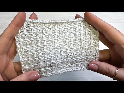 Видео: Твидовый, рельефный узор спицами. Всего 2 петли и 4 ряда. Простой узор спицами