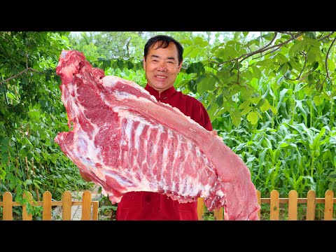 Видео: Огромные свиные рёбра, тушенные с массой имбиря! Согрейте тело острой пряностью!