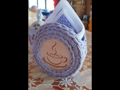 Видео: Салфетница из трикотажной пряжи
