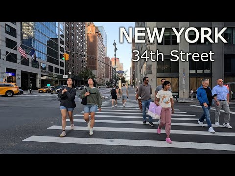 Видео: New York - Walking tour Hudson Yard - 34th Street  NYC  4К 60fps HDR