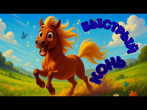 Видео: Быстрый Конь Скачет Быстро и Весело! Песня для Детей и Маленьких Лошадок 🐴⚡